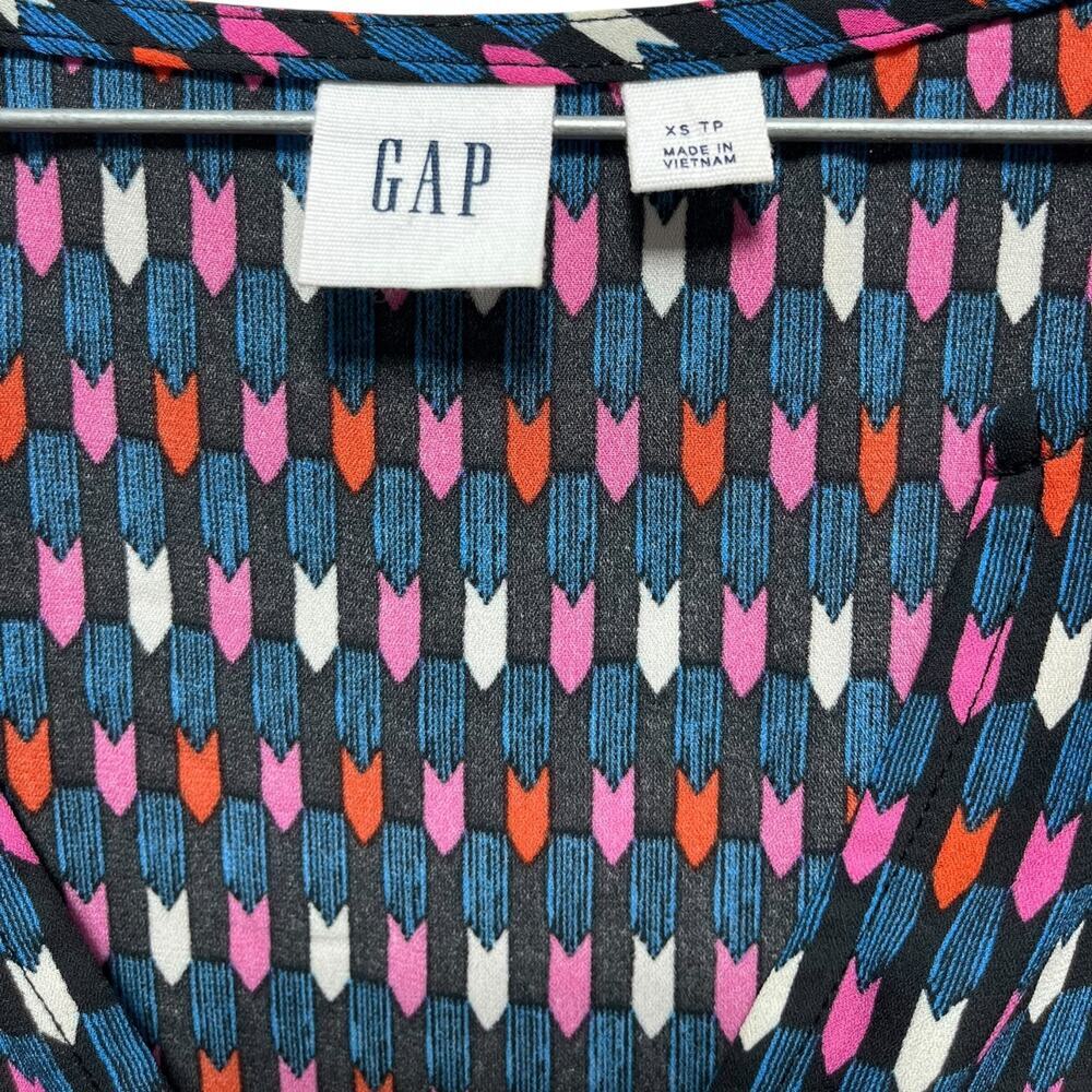 GAP Women’s Multicolor Printed Ruffle Sleeve Blouse Size XS | Boho Chic Top - Picture 4 of 7